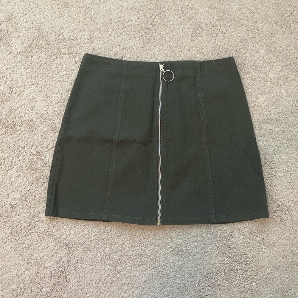 Army green Jean skirt
